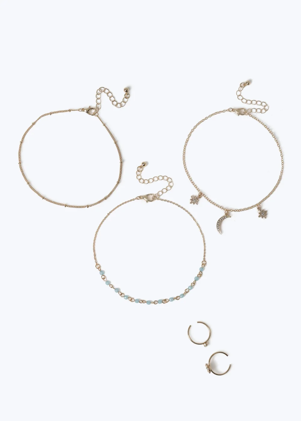 Muse Moon Anklet Toe Ring Multipack Gold - One Size Image 2