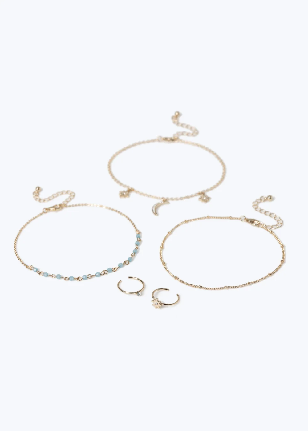 Muse Moon Anklet Toe Ring Multipack Gold - One Size Image 1