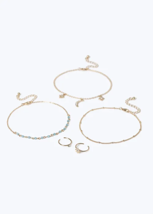 Muse Moon Anklet Toe Ring Multipack Gold - One Size Image 1