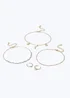 Muse Moon Anklet Toe Ring Multipack Gold - One Size Image 1
