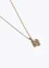 Muse Pave Puff "N" Initial Necklace Gold - One Size Image 2