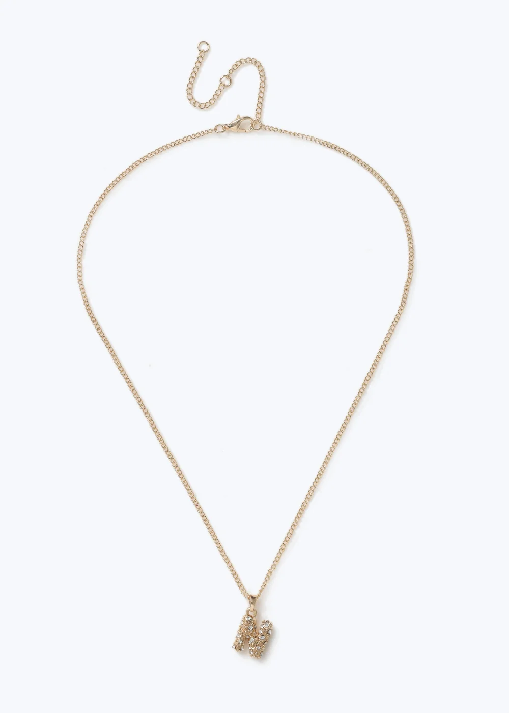 Muse Pave Puff "N" Initial Necklace Gold - One Size Image 1