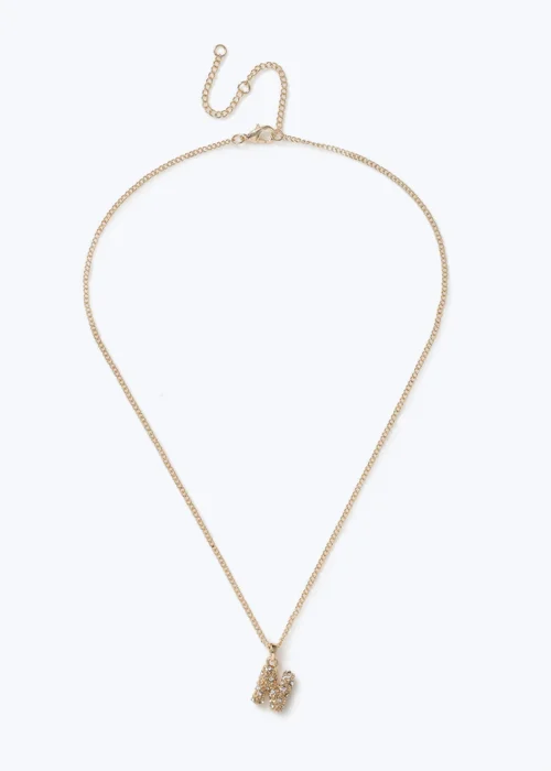 Muse Pave Puff "N" Initial Necklace Gold - One Size Image 1