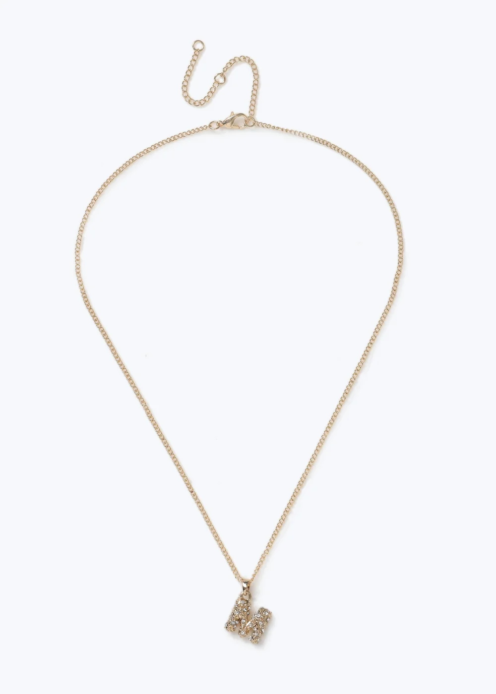 Muse Pave Puff "M" Initial Necklace Gold - One Size Image 1