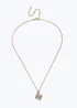 Muse Pave Puff "M" Initial Necklace Gold - One Size Image 1