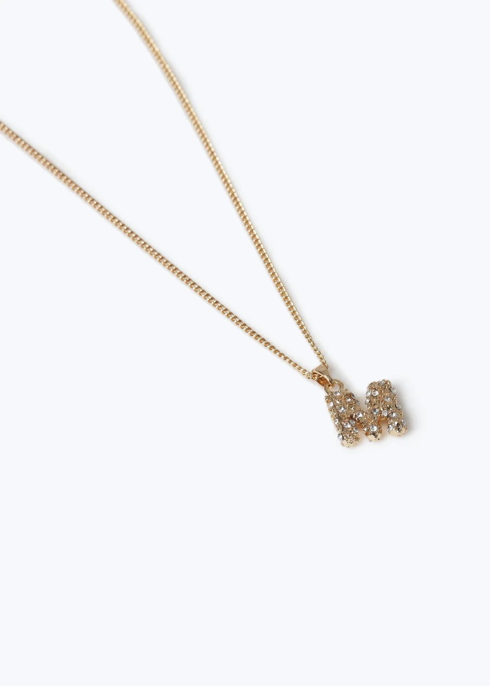 Muse Pave Puff "M" Initial Necklace Gold - One Size Image 2