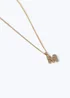 Muse Pave Puff "M" Initial Necklace Gold - One Size Image 2