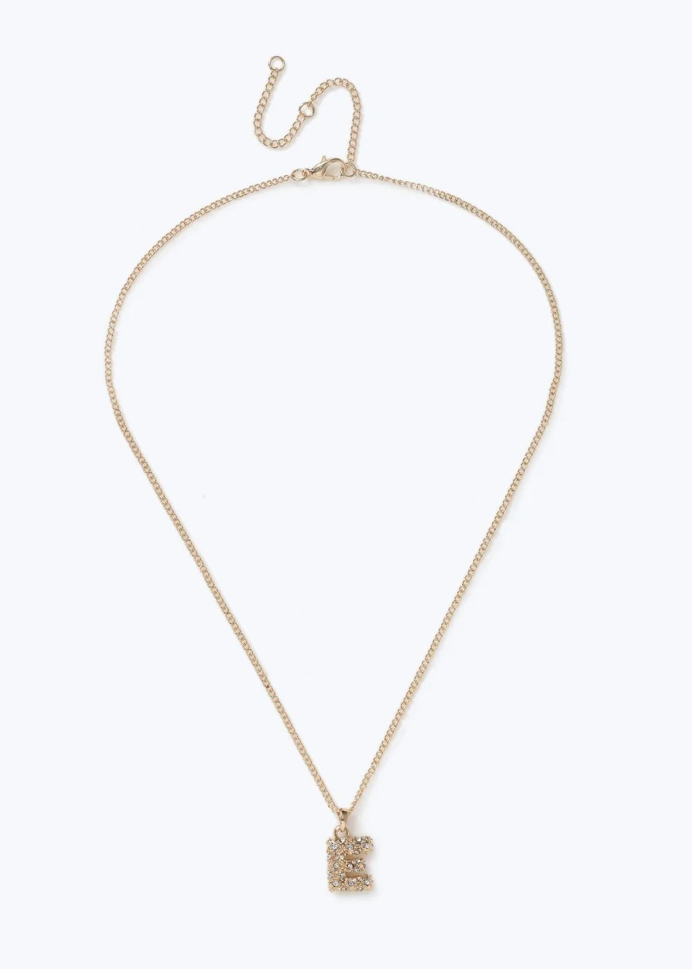 Muse Pave Puff "E" Initial Necklace Gold - One Size Image 1