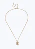 Muse Pave Puff "E" Initial Necklace Gold - One Size Image 1