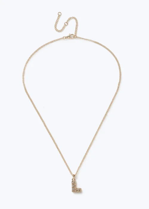 Muse Gold Puff L Initial Necklace - One Size Image 1