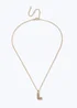 Muse Gold Puff L Initial Necklace - One Size Image 1