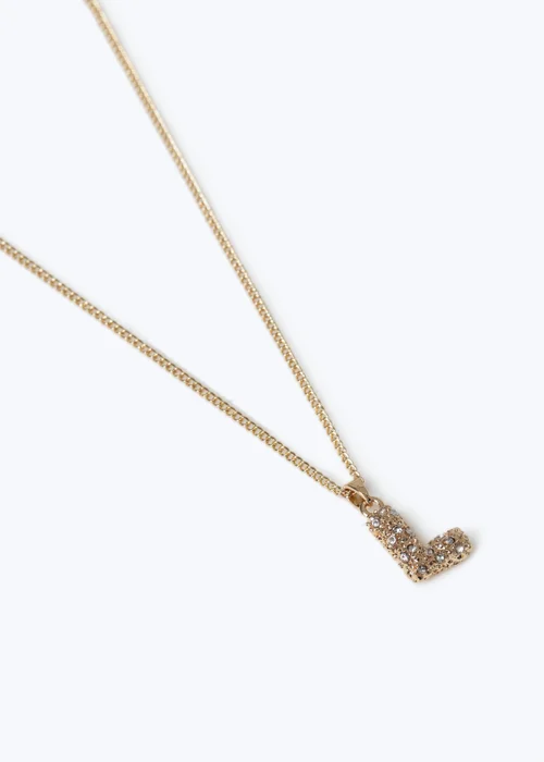 Muse Gold Puff L Initial Necklace - One Size Image 2