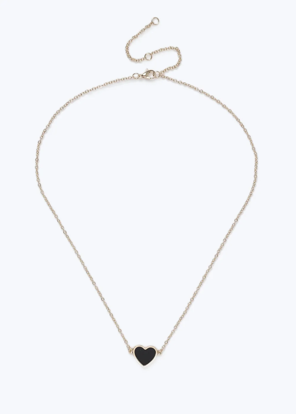 Muse Black Heart Pendant Necklace Gold - One Size Image 1