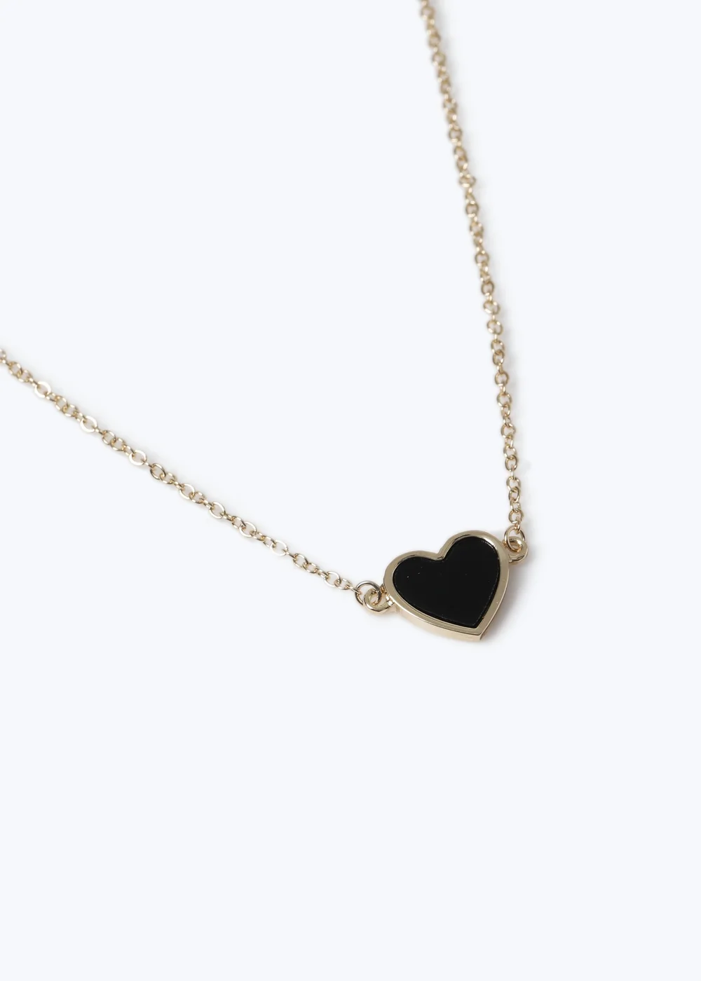 Muse Black Heart Pendant Necklace Gold - One Size Image 2