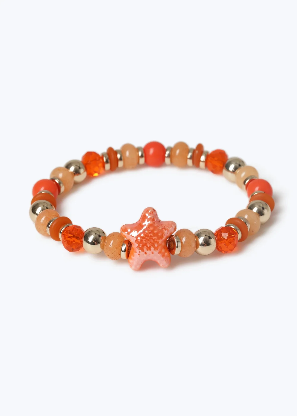 Muse Orange Starfish Beaded Bracelet - One Size Image 1