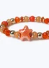 Muse Orange Starfish Beaded Bracelet - One Size Image 2