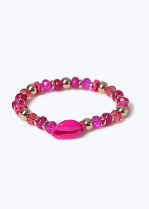 Pink Shell Beaded Bracelet - One Size Image 1