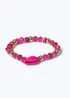 Pink Shell Beaded Bracelet - One Size Image 1