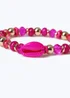 Pink Shell Beaded Bracelet - One Size Image 2