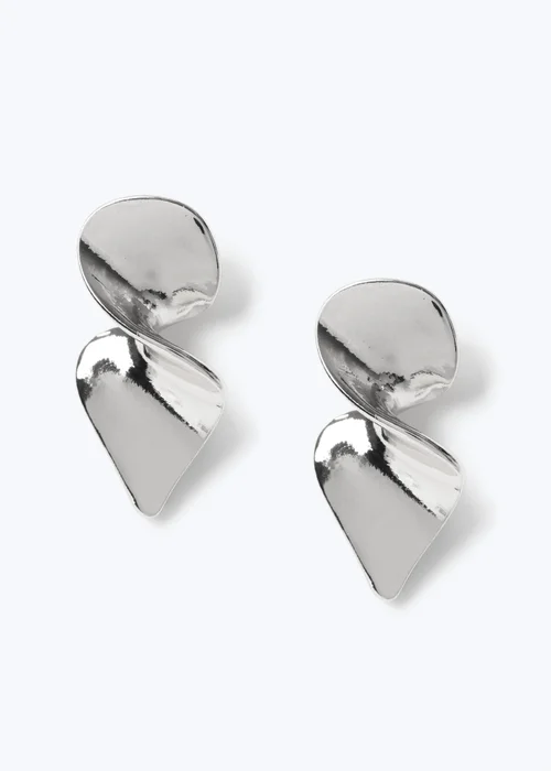 Silver Twist Earrings - One Size Image 1