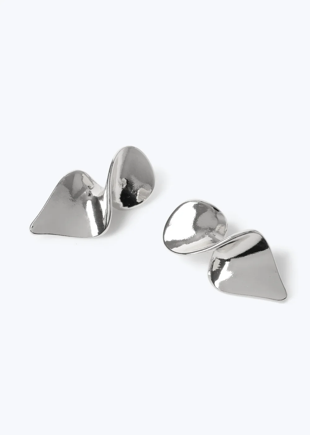 Silver Twist Earrings - One Size Image 2