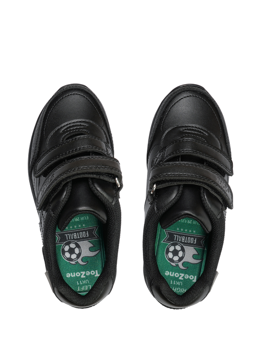 ToeZone Boys Black Harry Coated Leather Football School Shoes (Younger 8 - Older 2) - 1 Infants Image 3