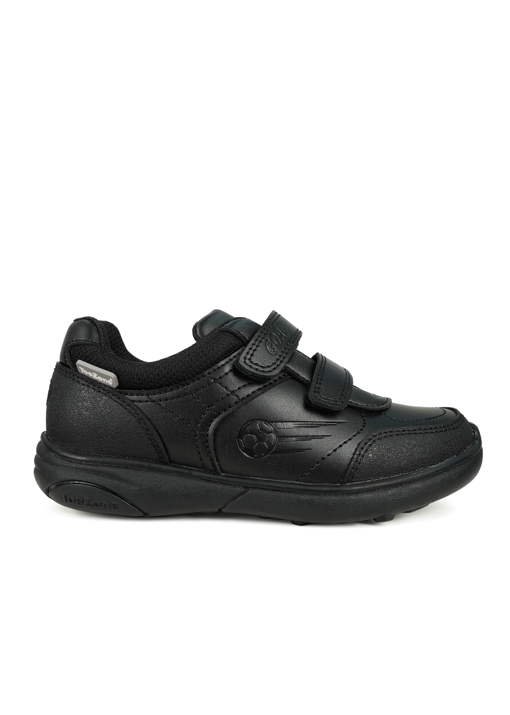 ToeZone Boys Black Harry Coated Leather Football School Shoes (Younger 8 - Older 2) - 1 Infants Image 2