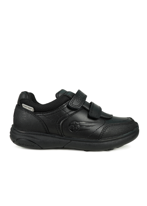 ToeZone Boys Black Harry Coated Leather Football School Shoes (Younger 8 - Older 2) - 1 Infants Image 2