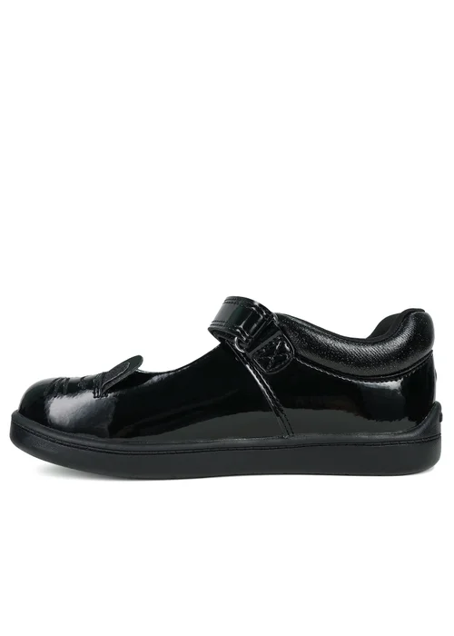 ToeZone Girls Black Kit Patent Coated Leather Bunny School Shoe (Younger 8 - Older 2) - 1 Infants Image 4