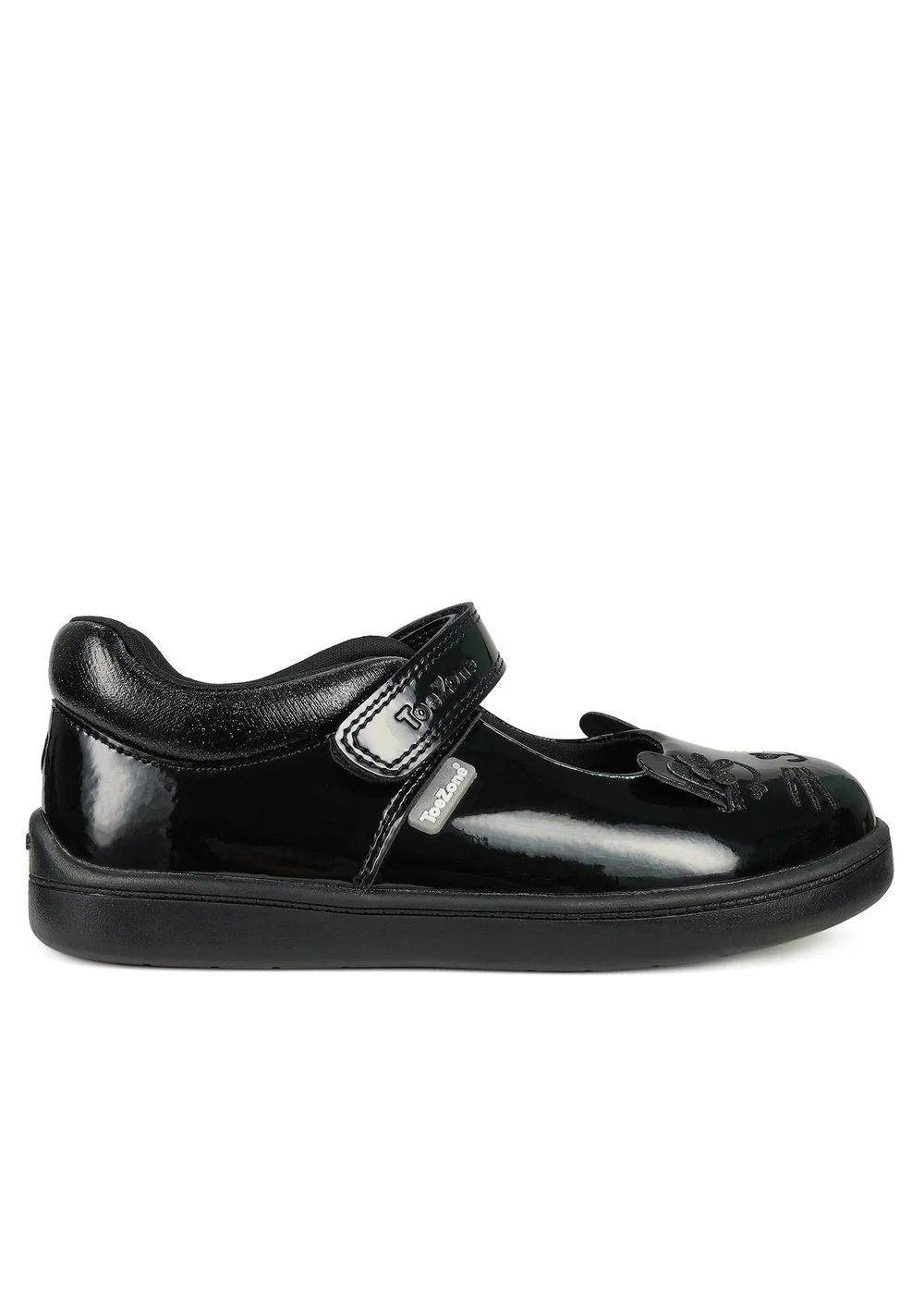 ToeZone Girls Black Kit Patent Coated Leather Bunny School Shoe (Younger 8 - Older 2) - 1 Infants Image 2