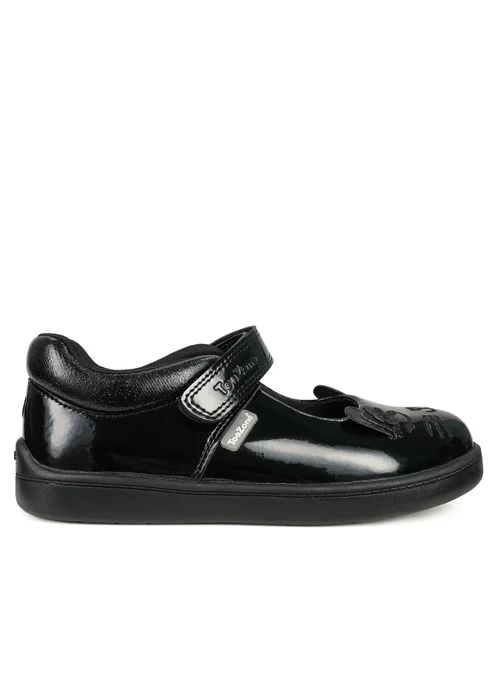 ToeZone Girls Black Kit Patent Coated Leather Bunny School Shoe (Younger 8 - Older 2) - 1 Infants Image 2