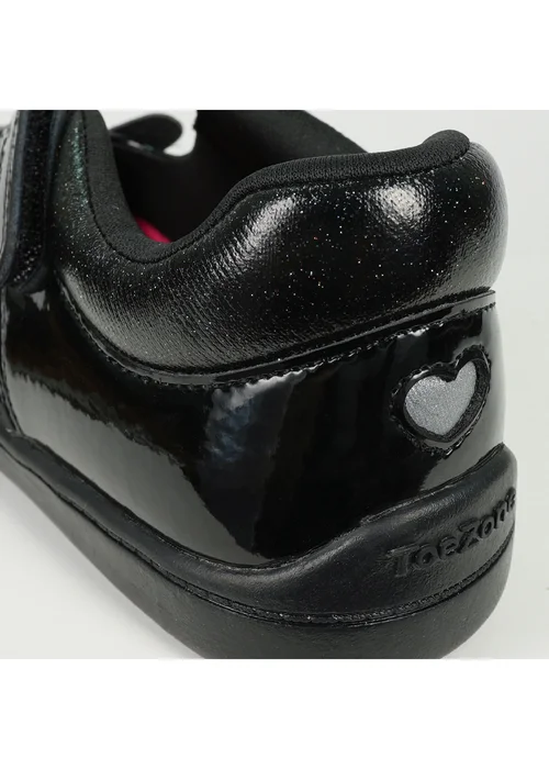ToeZone Girls Black Kit Patent Coated Leather Bunny School Shoe (Younger 8 - Older 2) - 1 Infants Image 5