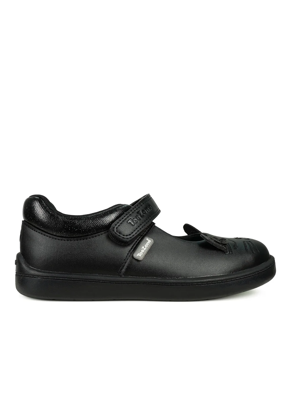 ToeZone Girls Black Amy Coated Leather Bunny School Shoe (Younger 8 - Older 2) - 1 Infants Image 2