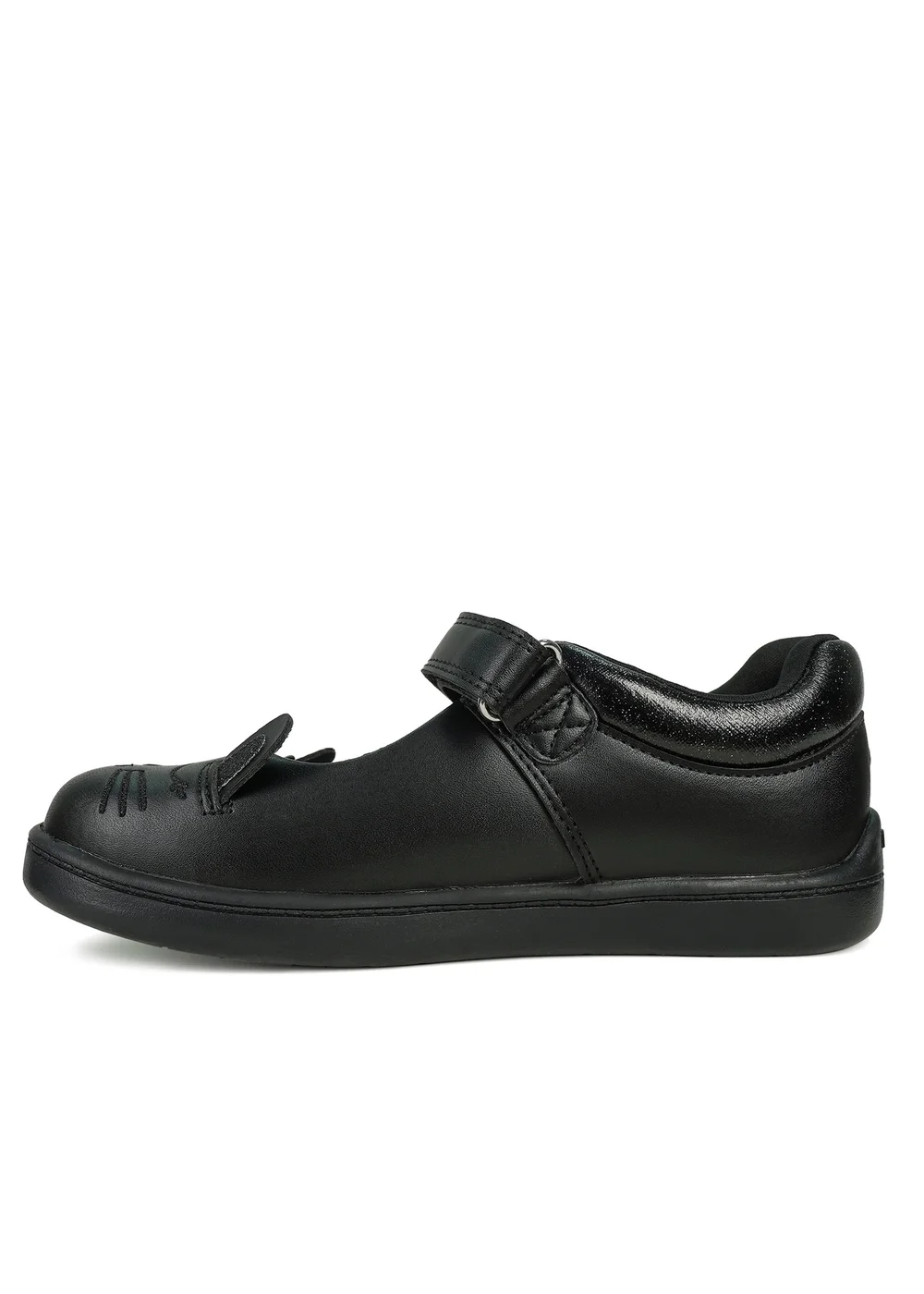ToeZone Girls Black Amy Coated Leather Bunny School Shoe (Younger 8 - Older 2) - 1 Infants Image 4