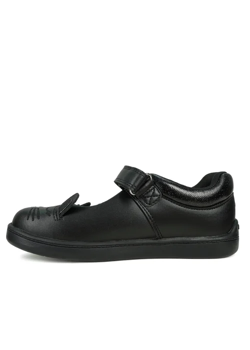 ToeZone Girls Black Amy Coated Leather Bunny School Shoe (Younger 8 - Older 2) - 1 Infants Image 4