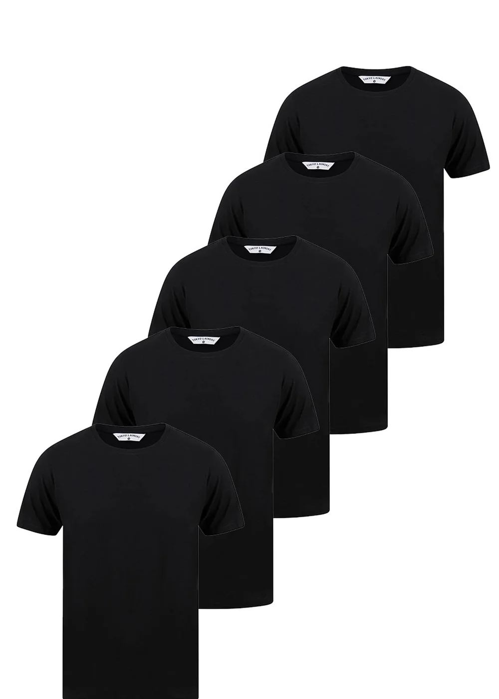 Tokyo Laundry Black Cotton 5-Pack Short Sleeve T-Shirts - S Image 1