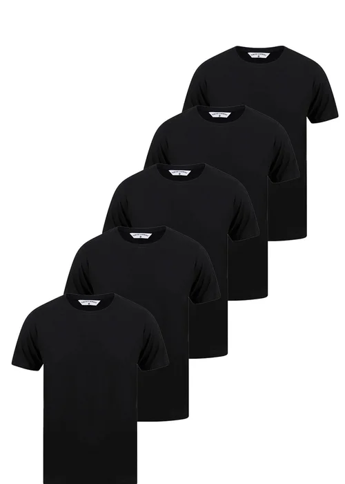 Tokyo Laundry Black Cotton 5-Pack Short Sleeve T-Shirts - S Image 1
