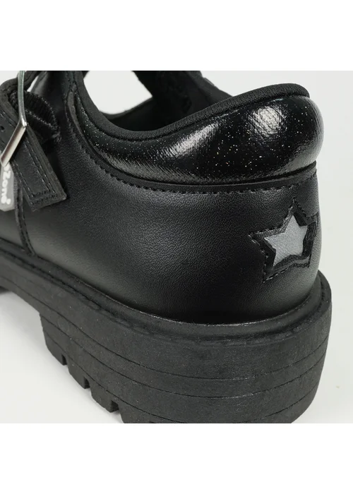 ToeZone Girls Black Anya Coated Leather T-Bar Unicorn School Shoe (Younger 8 - Older 2) - 11 Infants Image 5