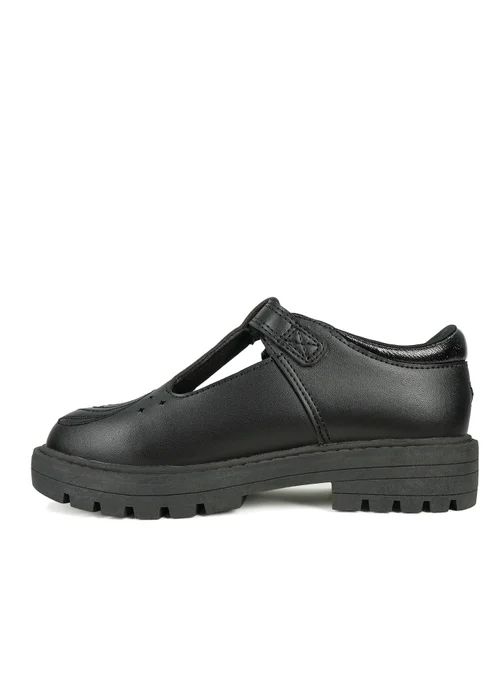 ToeZone Girls Black Anya Coated Leather T-Bar Unicorn School Shoe (Younger 8 - Older 2) - 11 Infants Image 4