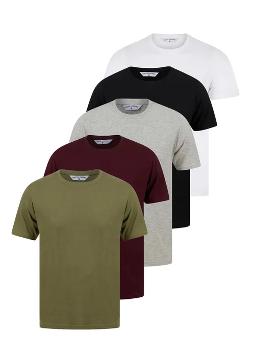 Tokyo Laundry Multi 5-Pack Cotton Short-Sleeve Crew Neck T-Shirts - S Image 1