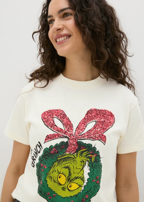 Cream Grinchmas T-Shirt - Small Image 1