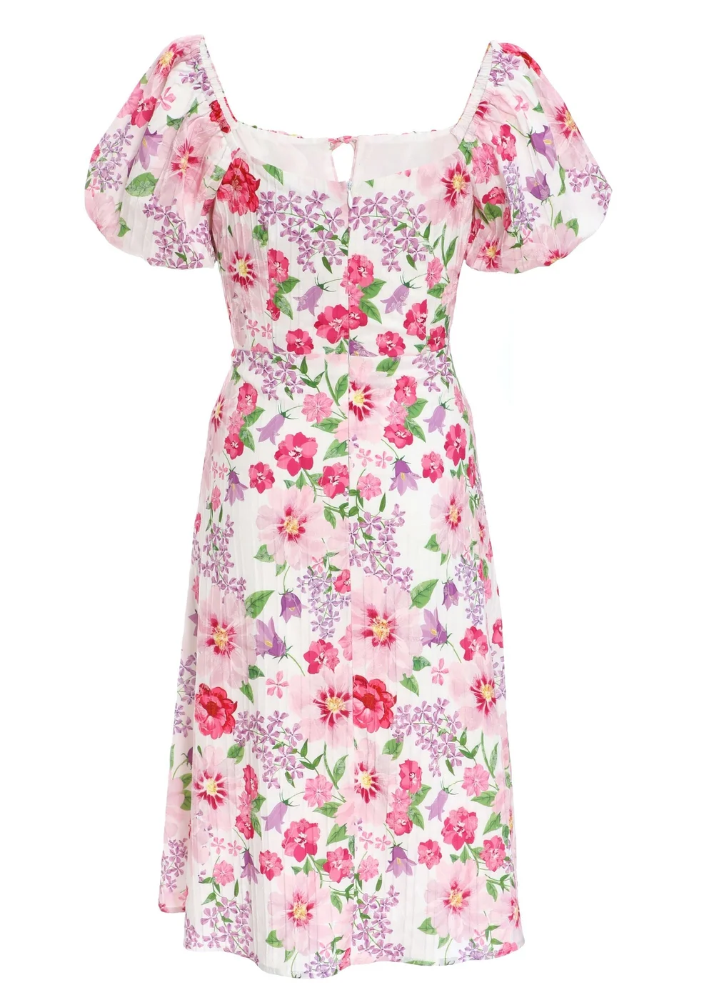 Quiz White Petite Floral Puff Sleeve Mini Dress - 6 Image 5