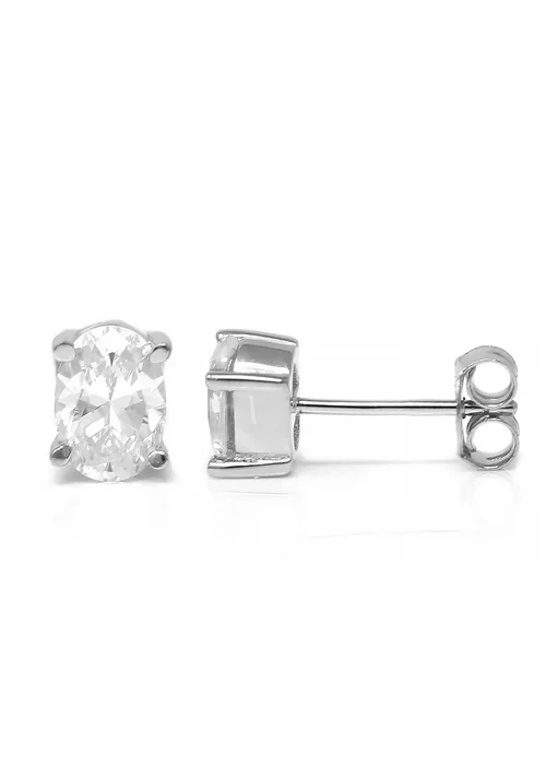 Say It With Silver Oval Earrings - One Size Image 1