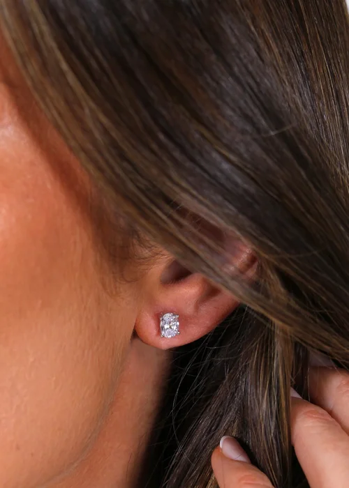 Say It With Silver Oval Earrings - One Size Image 2