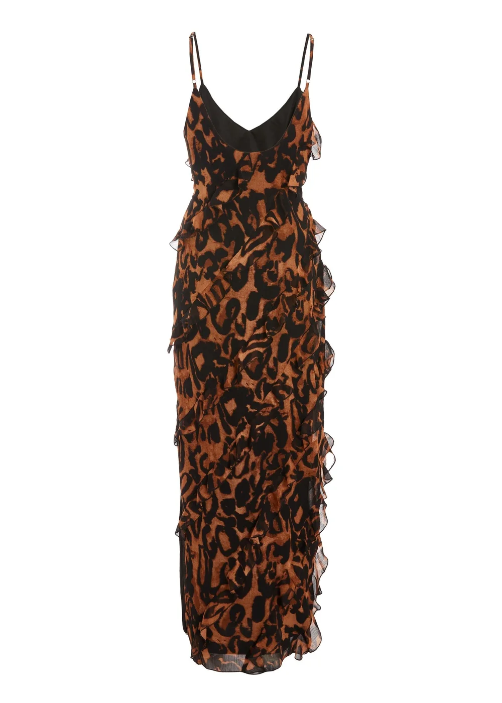 Quiz Brown Leopard Print Ruffle Tiered Maxi Dress - 6 Image 5