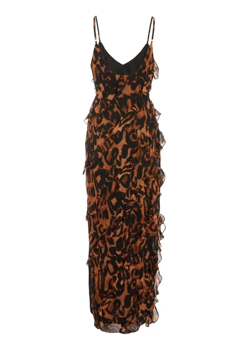 Quiz Brown Leopard Print Ruffle Tiered Maxi Dress - 6 Image 5