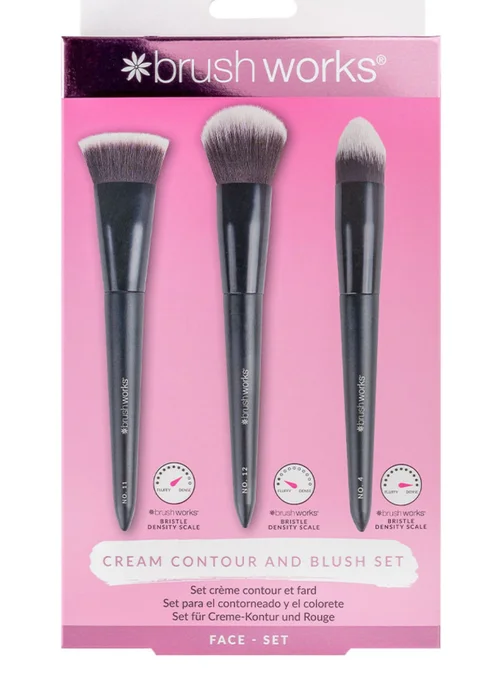 Brushworks Contour & Blush Makeup Black Brush Set - One Size Image 3