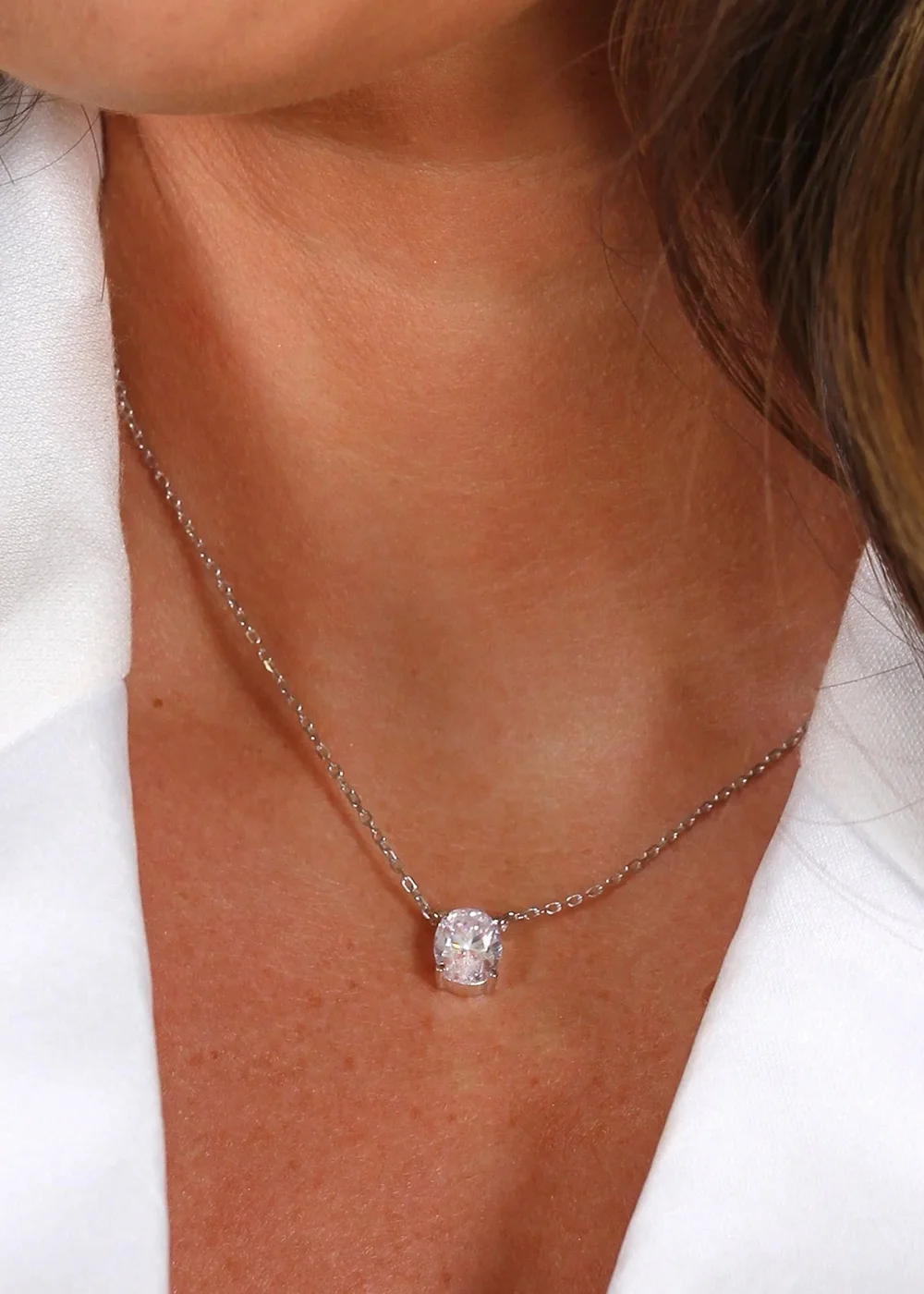 Say It With Silver Oval Necklace - One Size Image 2