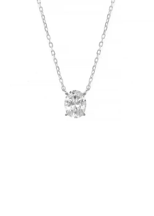 Say It With Silver Oval Necklace - One Size Image 1