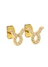 Say It With Gold Taurus Earrings with CZ Stones - One Size Image 1